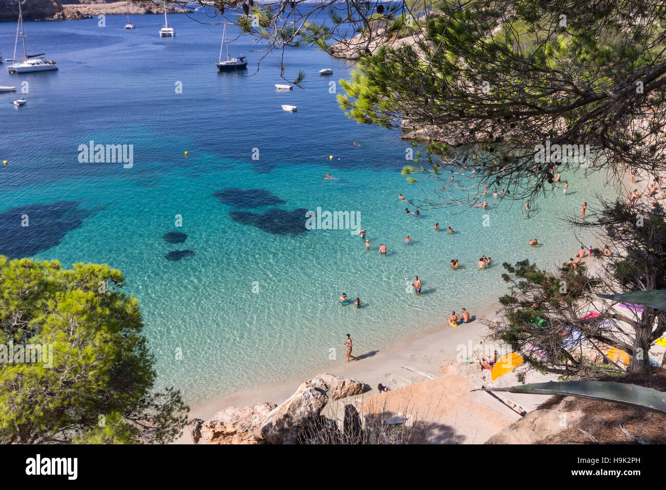 L'Espagne, Îles Baléares, Ibiza, Cala Salada beach Banque D'Images