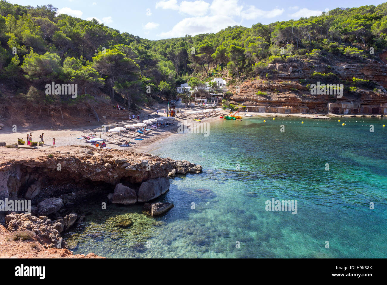 L'Espagne, Îles Baléares, Ibiza, Cala Salada beach Banque D'Images