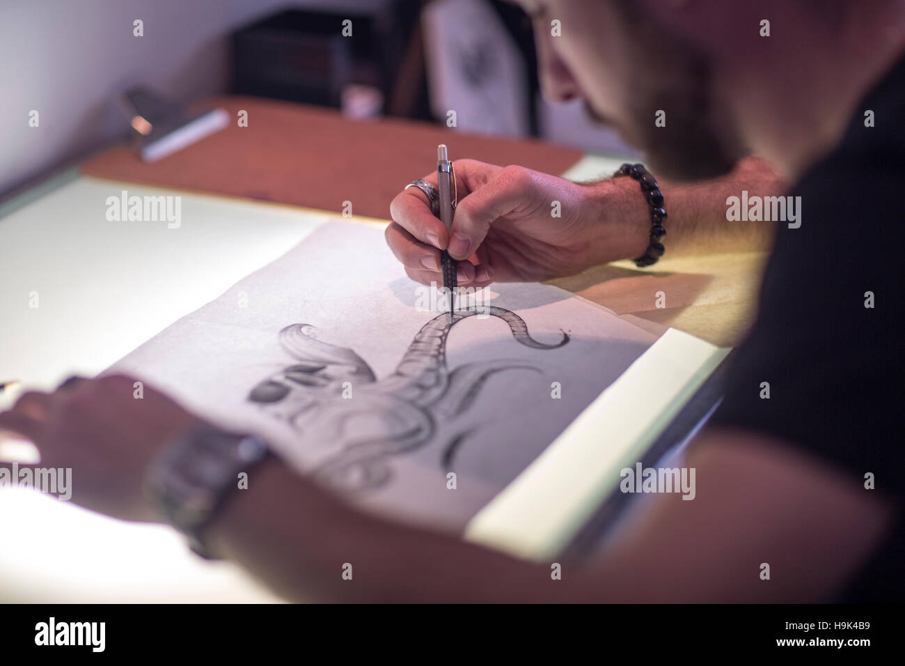 Croquis de l'artiste graphique Banque D'Images