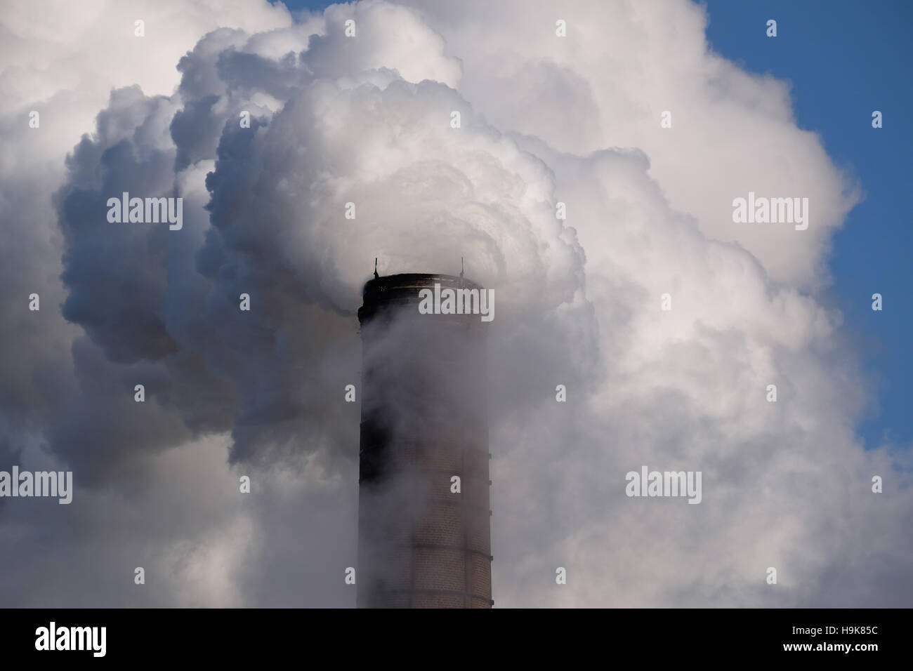 La pollution de l'usine à Nottinghamshire, Angleterre, RU Banque D'Images
