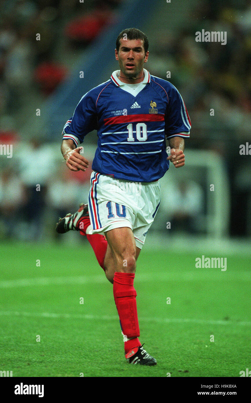Photo Encadrée Zinedine Zidane France 98 - Signée - Format A4