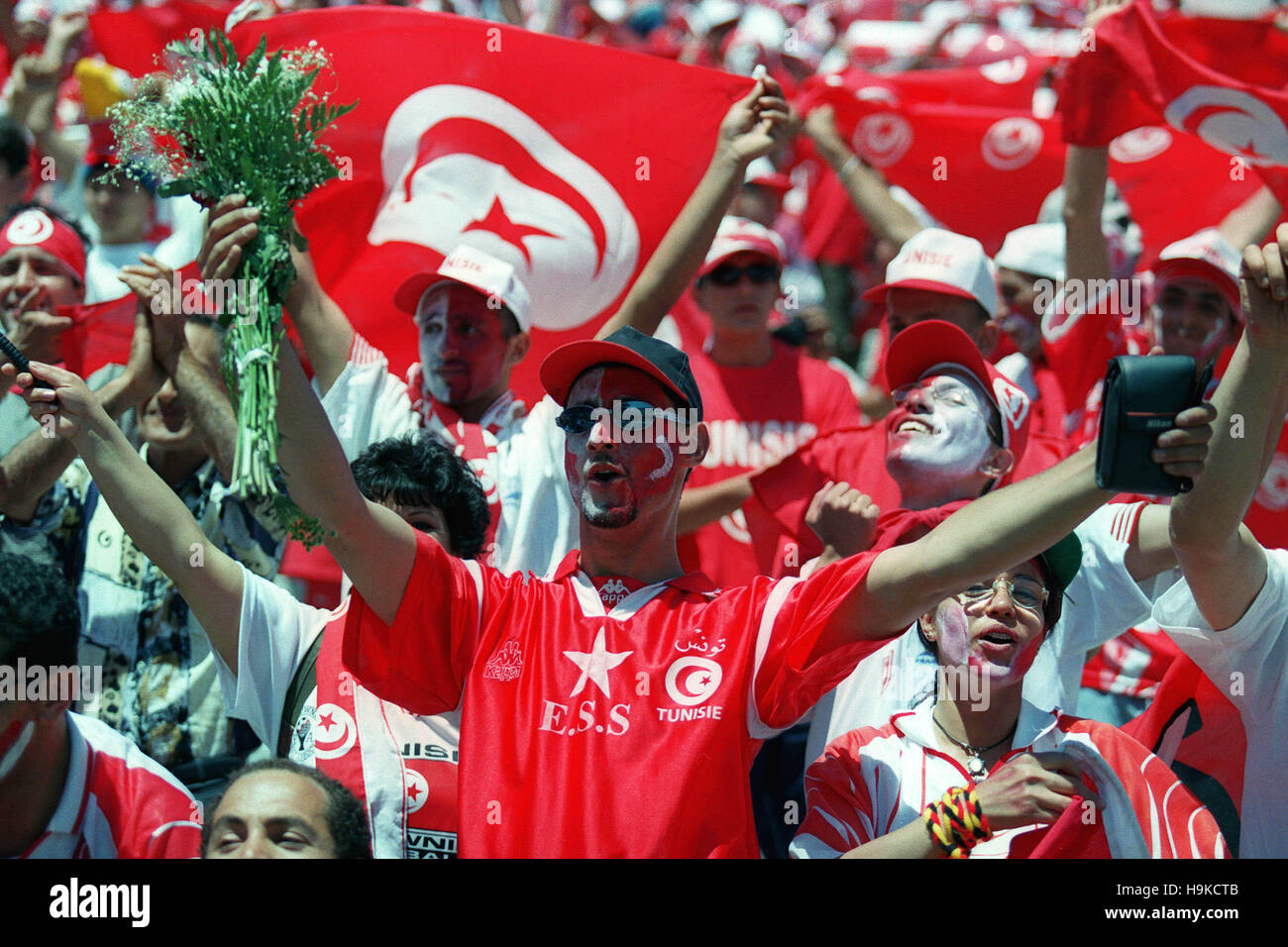 Tunisie FANS ENGLAND V TUNISIE 10 Juin 1998 Banque D'Images