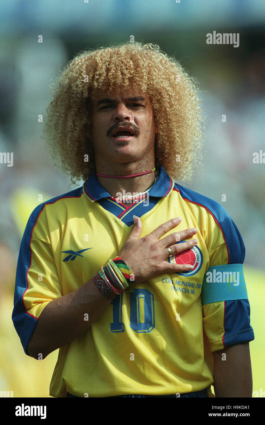CARLOS VALDERRAMA COLOMBIE & ATLETICO 03 juillet 1998 JUNIOR Banque D'Images