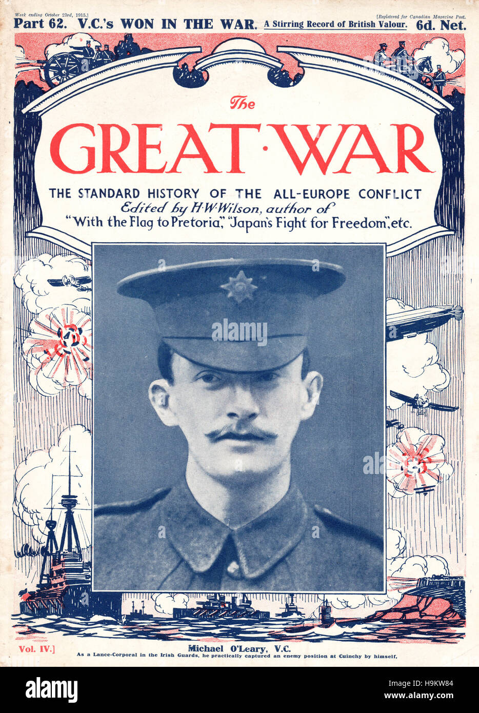 1915 La Grande Guerre front page Michael O'Leary VC Banque D'Images