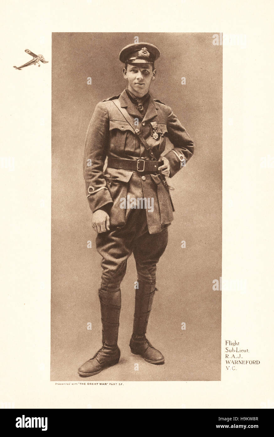 1915 La Grande Guerre Portrait de Reginald Warneford VC Banque D'Images