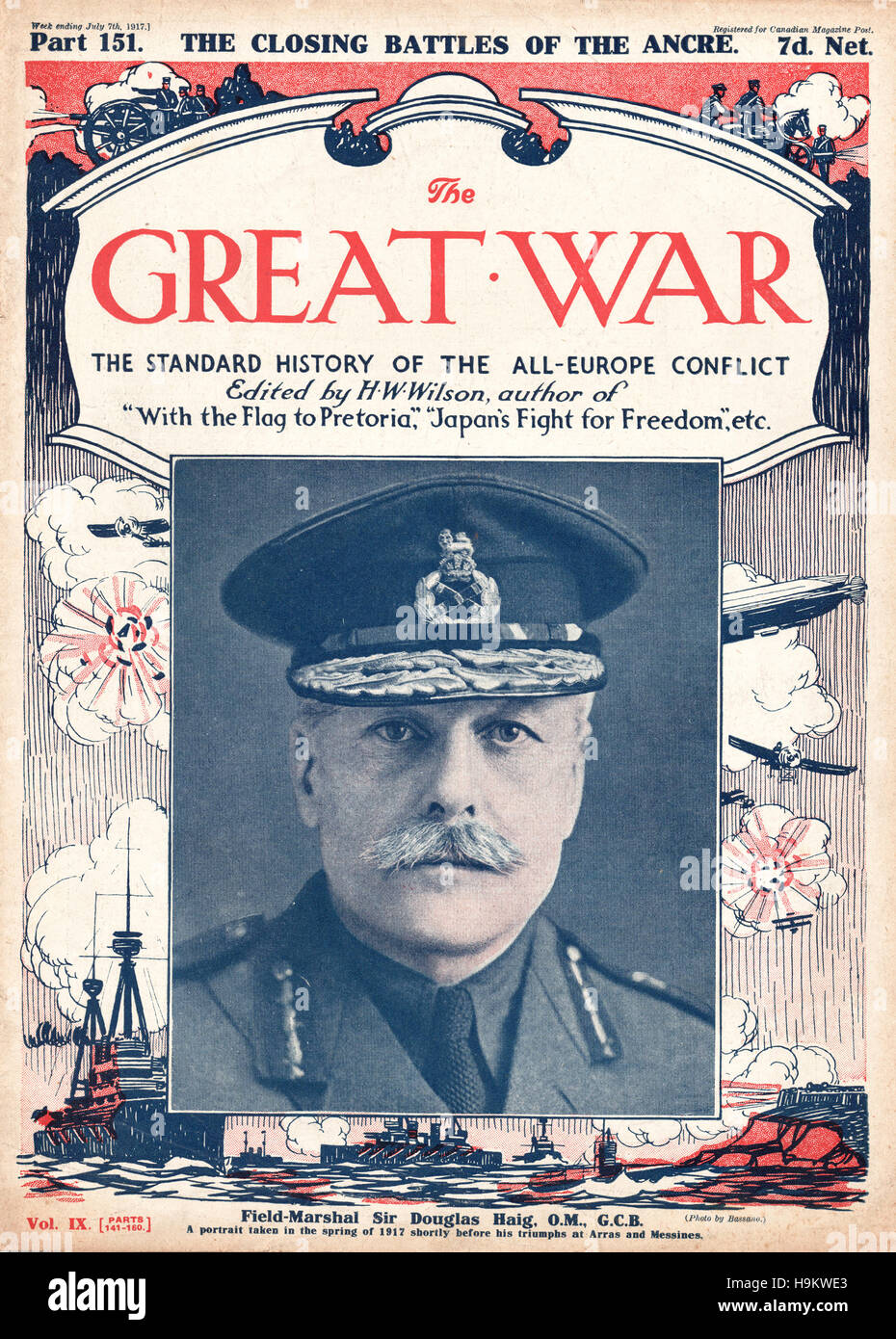 1917 La Grande Guerre page avant le maréchal sir Douglas Haig Banque D'Images