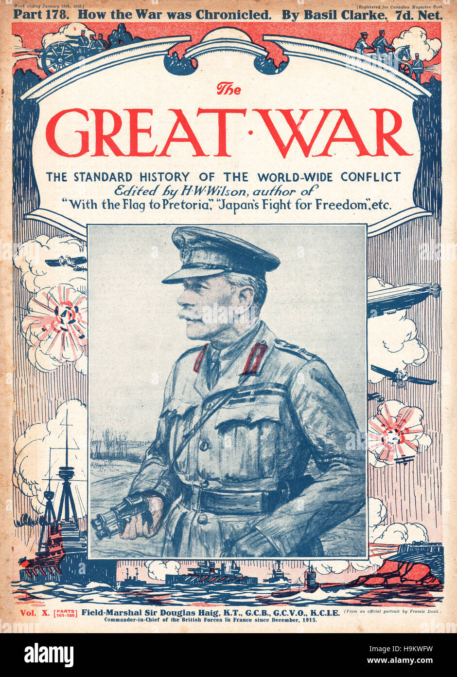 1918 La Grande Guerre page avant le maréchal sir Douglas Haig Banque D'Images