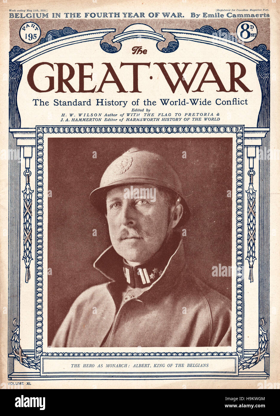 1918 La Grande Guerre page d'Albert Roi des Belges Banque D'Images