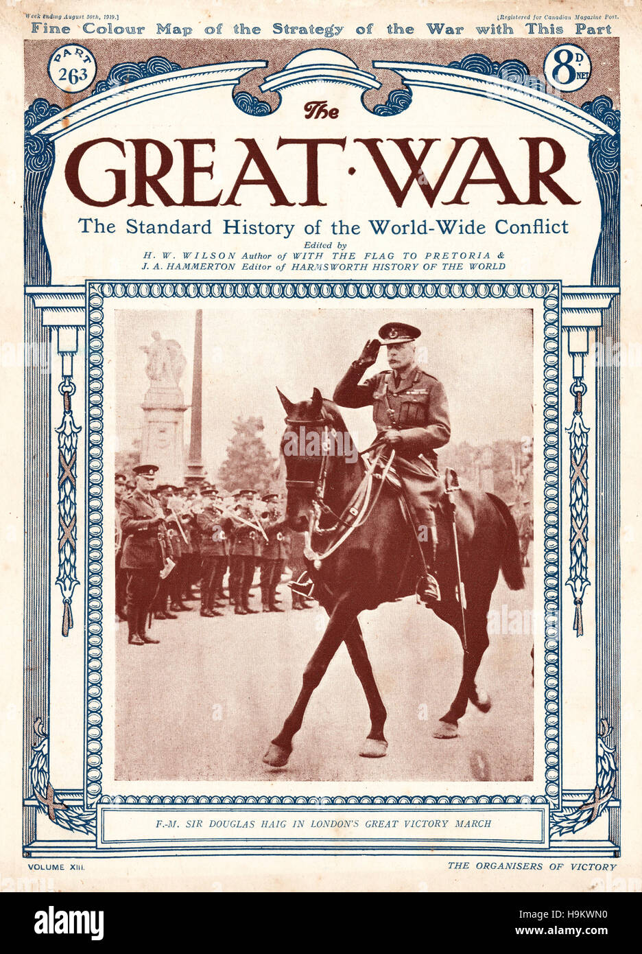 1919 La Grande Guerre page avant le maréchal sir Douglas Haig à Londres mars la victoire Banque D'Images