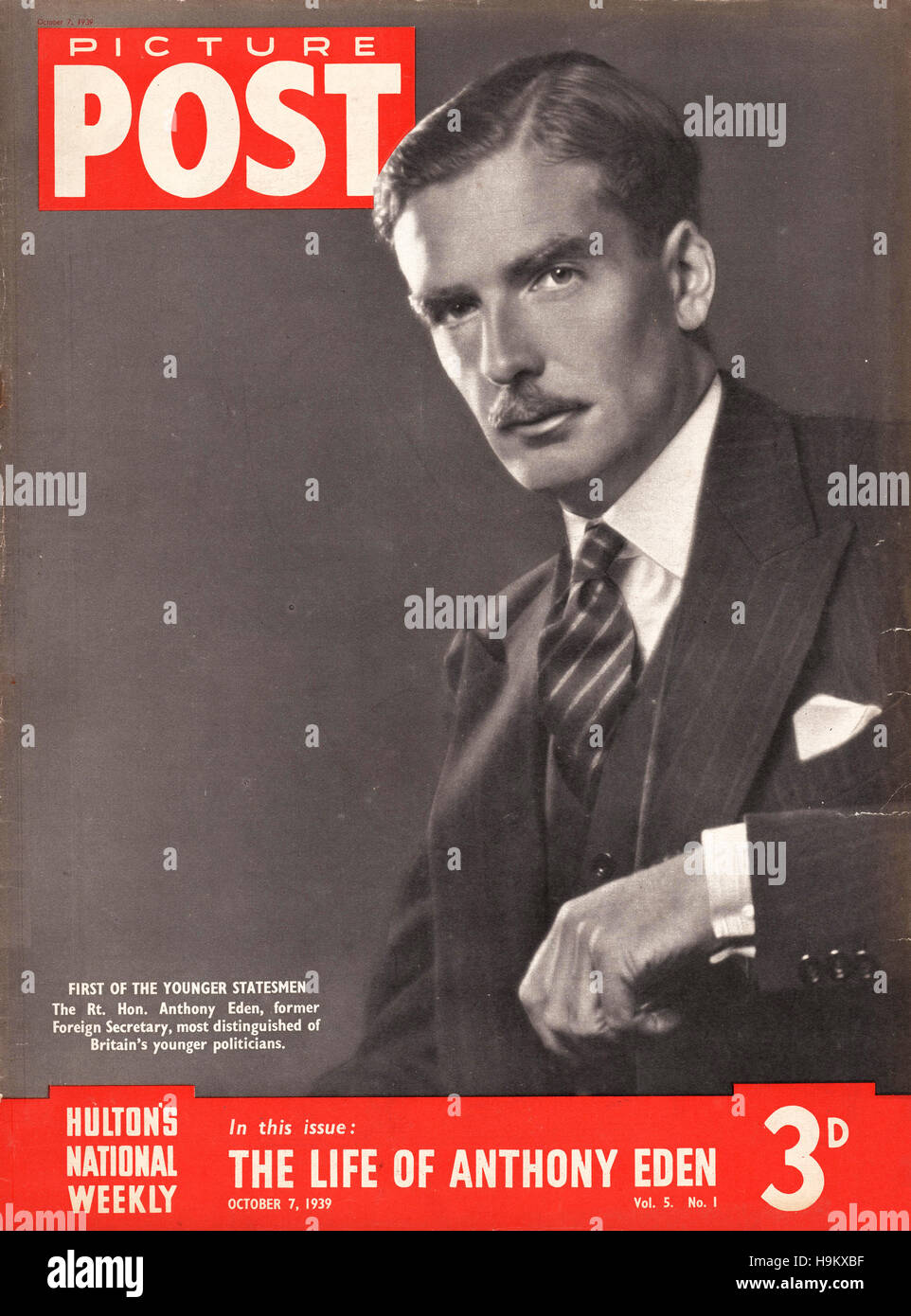 1939 Photo Poster Anthony Eden, MP Banque D'Images 1939 Photo Poster Anthony Eden, MP Banque D'Images