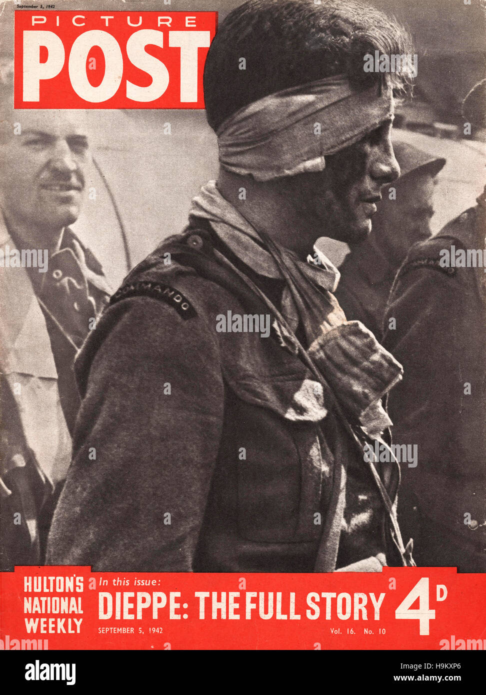 1942 Photo Poster page avant la déclaration à Dieppe Raid Commando Banque D'Images