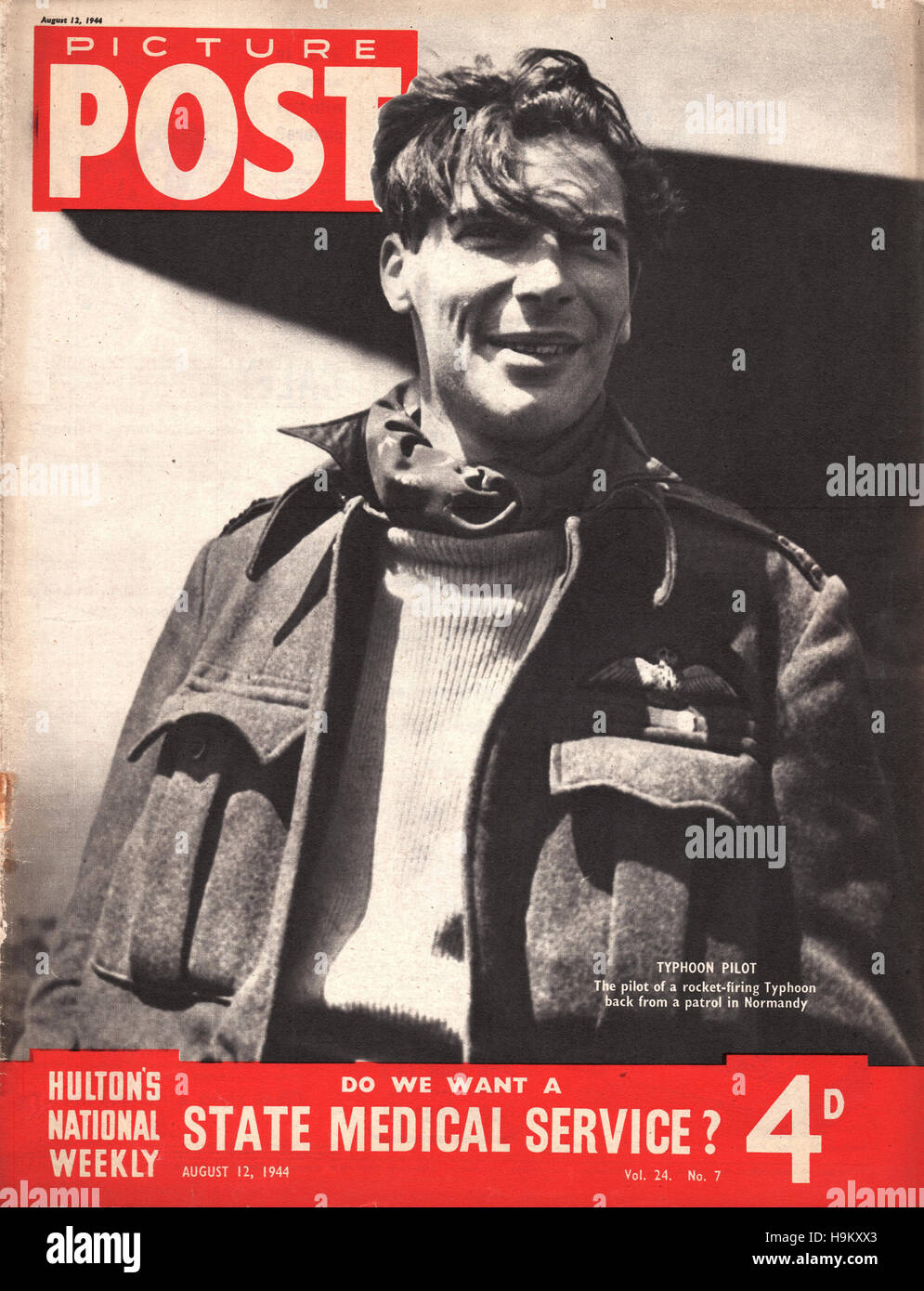 1944 Photo RAF pilote après le typhon Banque D'Images