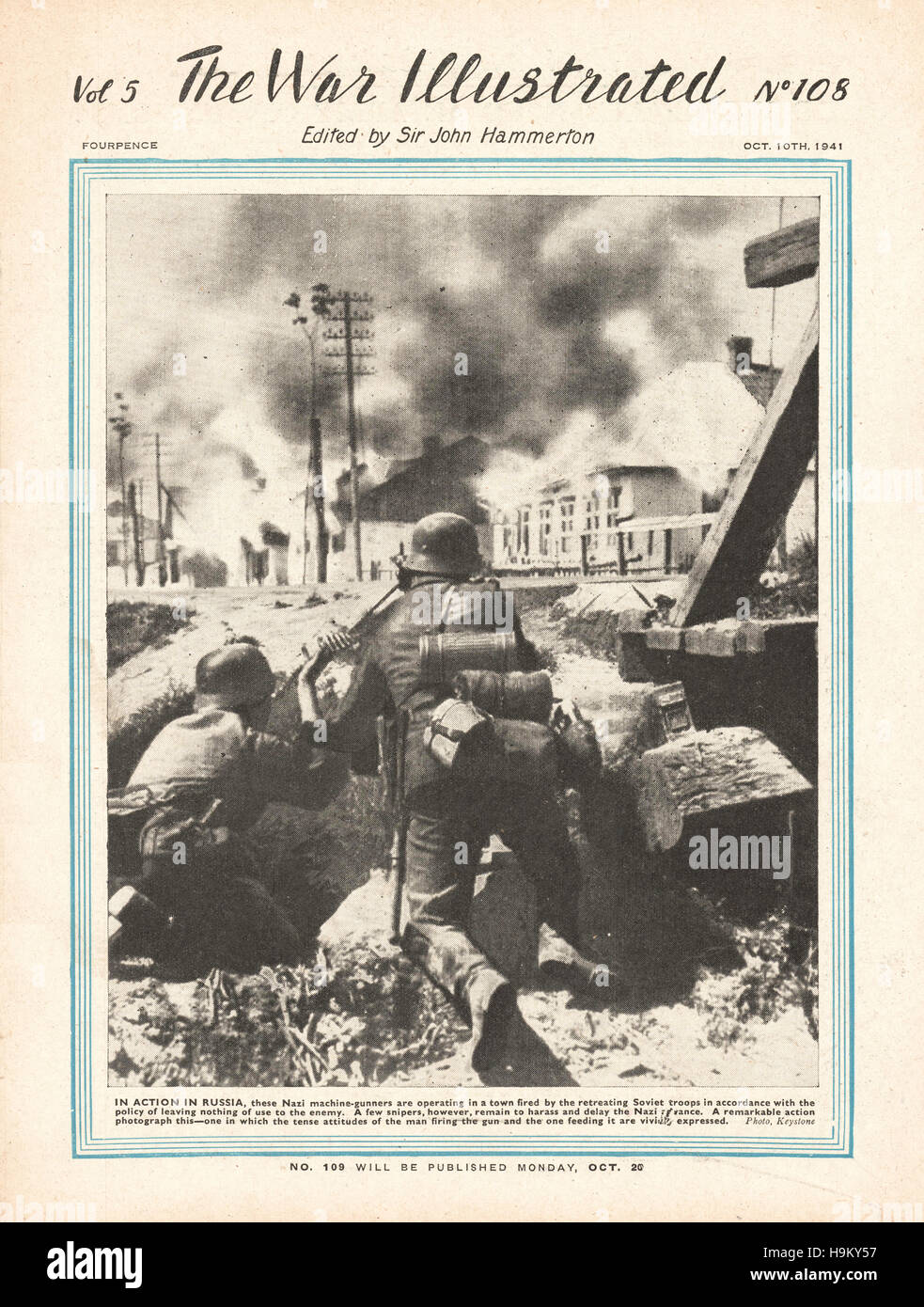 1941 illustré La guerre des soldats allemands en action en Russie Banque D'Images