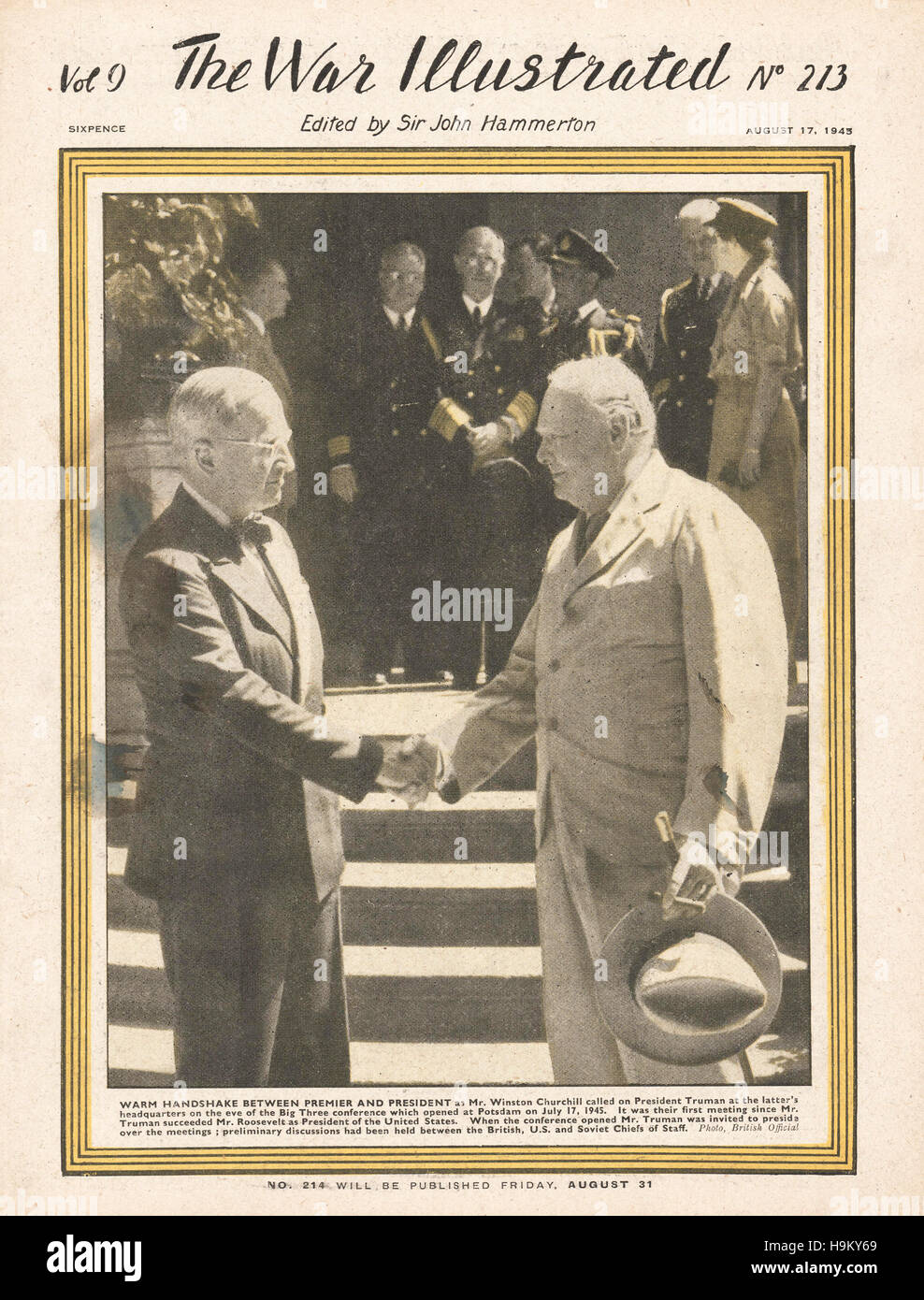 1945 illustré guerre Winston Churchill et le président Harry Truman Banque D'Images