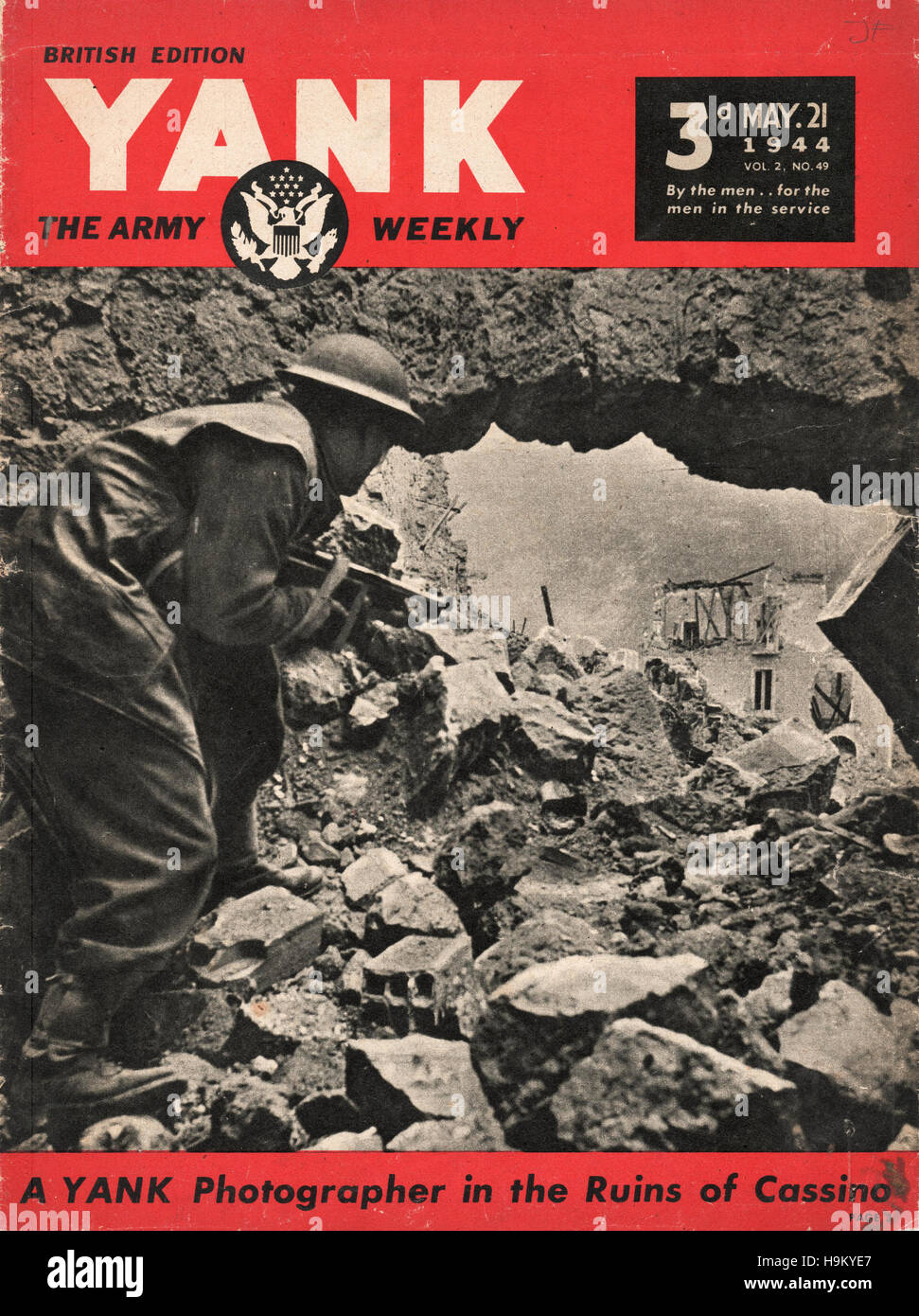 1944 magazine Yank Bataille de Monte Cassino Banque D'Images