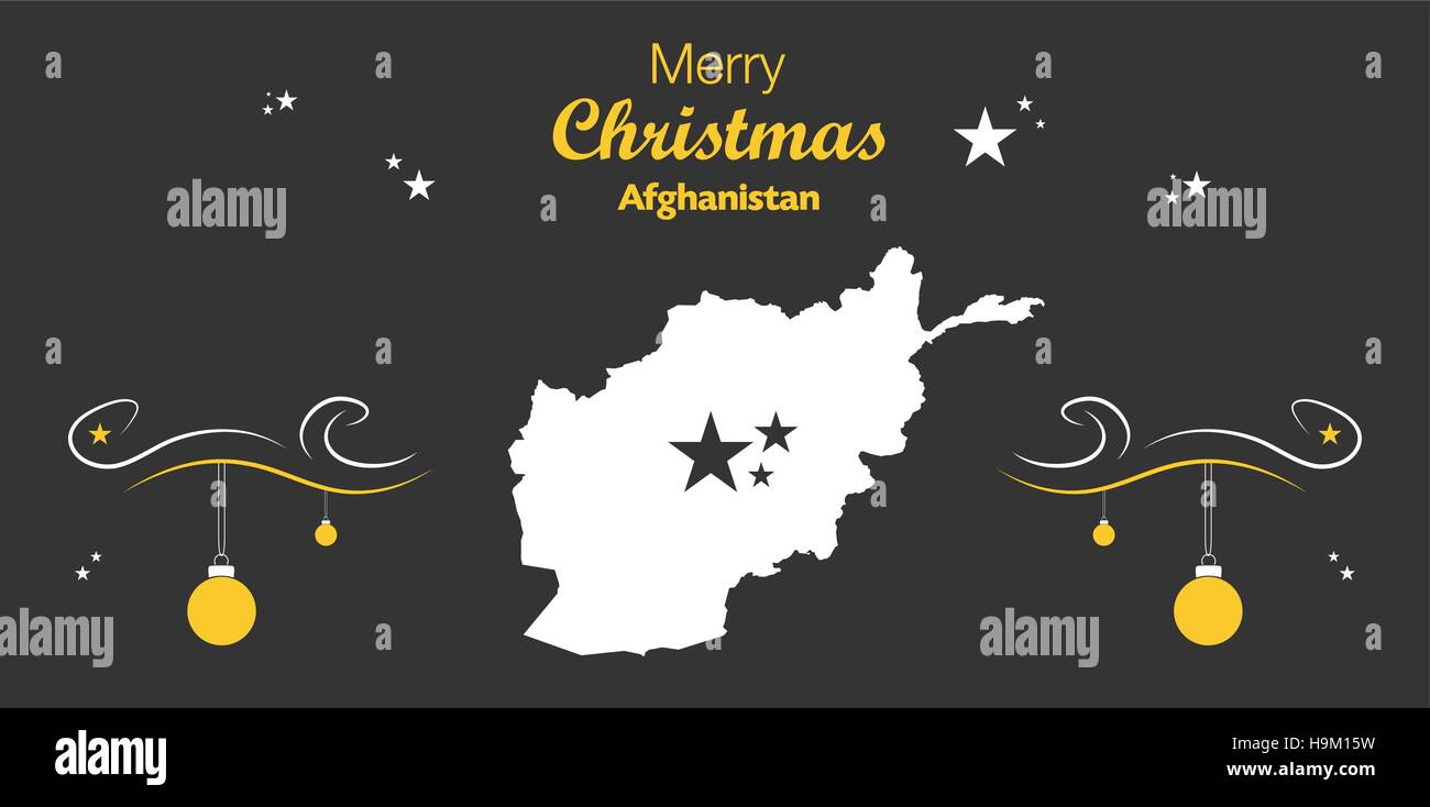 Joyeux Noël thème d'illustration avec la carte de l'Afghanistan Illustration de Vecteur