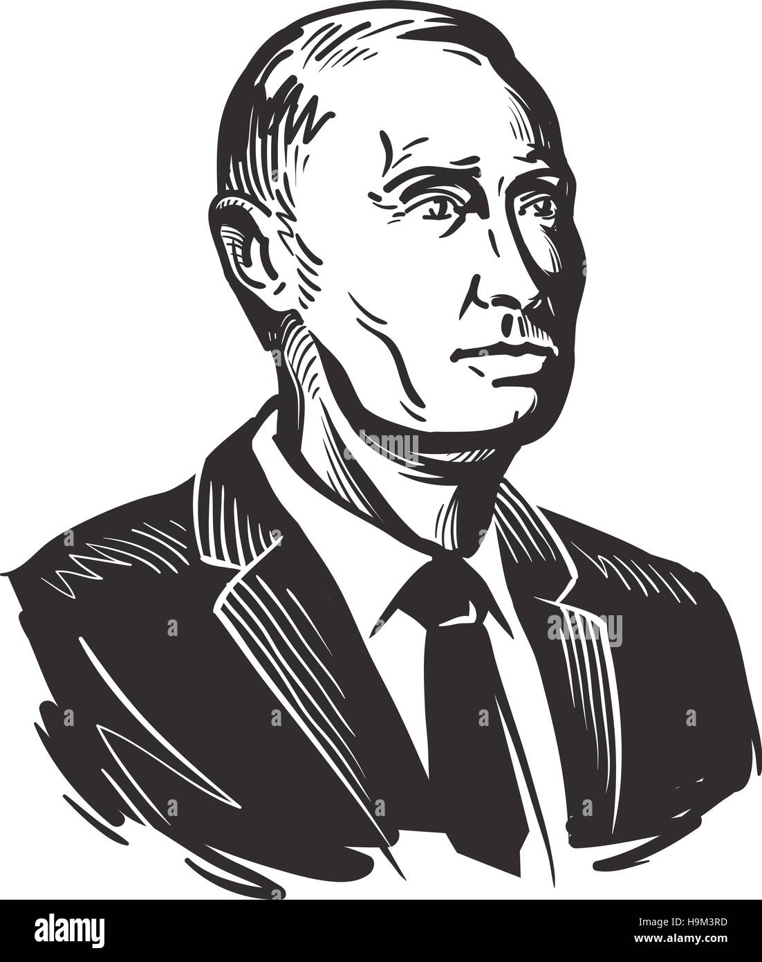 Poutine, Président de la Fédération de Russie. Vector illustration Illustration de Vecteur