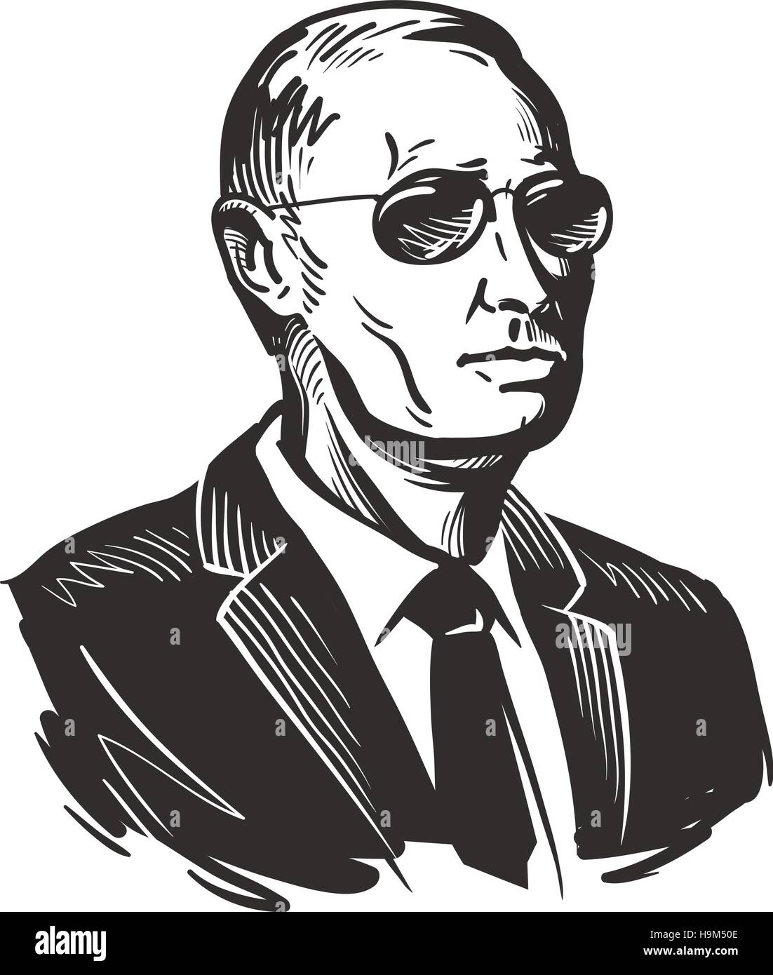 Poutine, Président de Russie. Vector Illustration de Vecteur