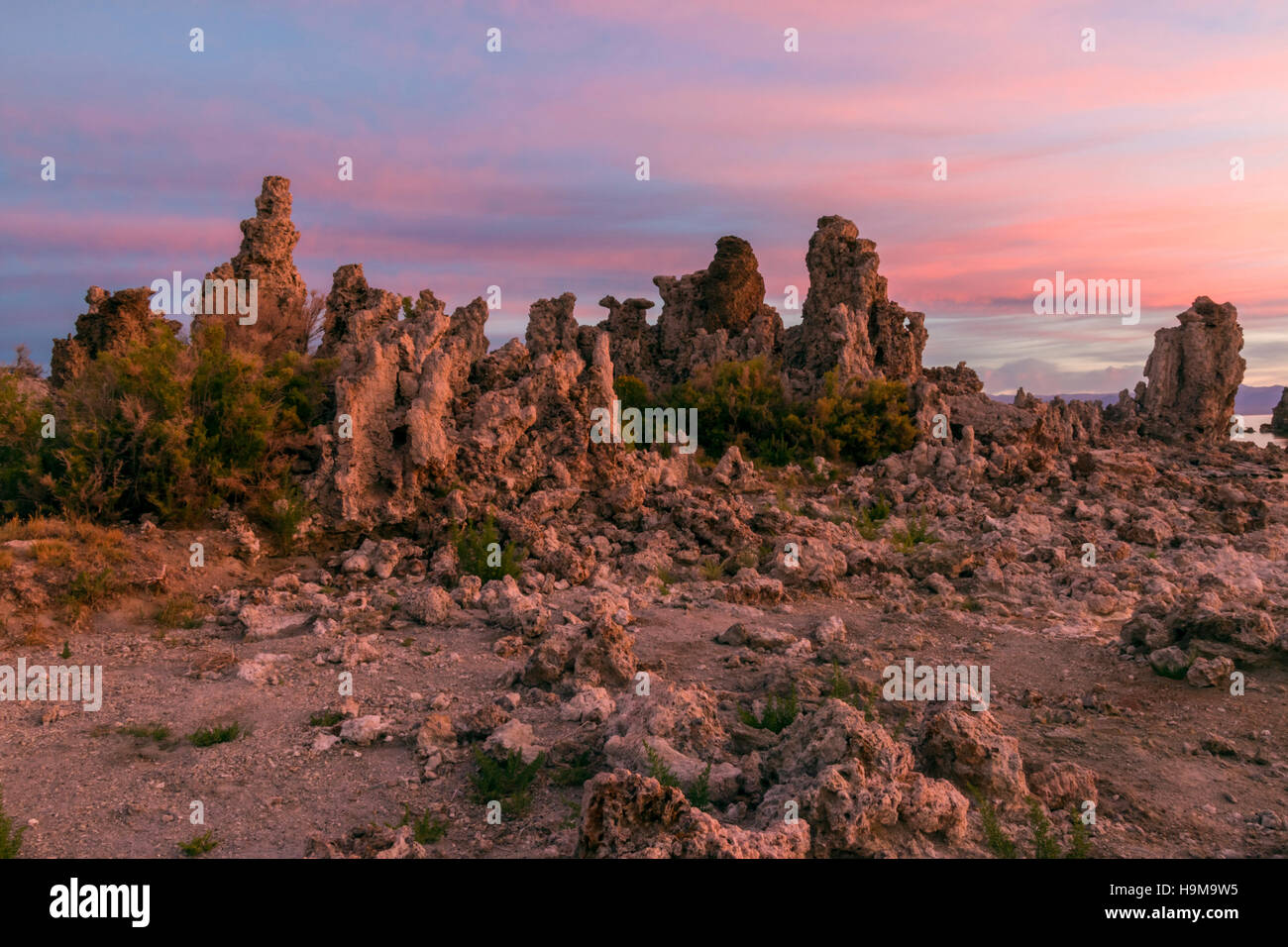 Photos panoramiques de Mono Lake à l'est de la Californie près de la Siera Nevada Banque D'Images