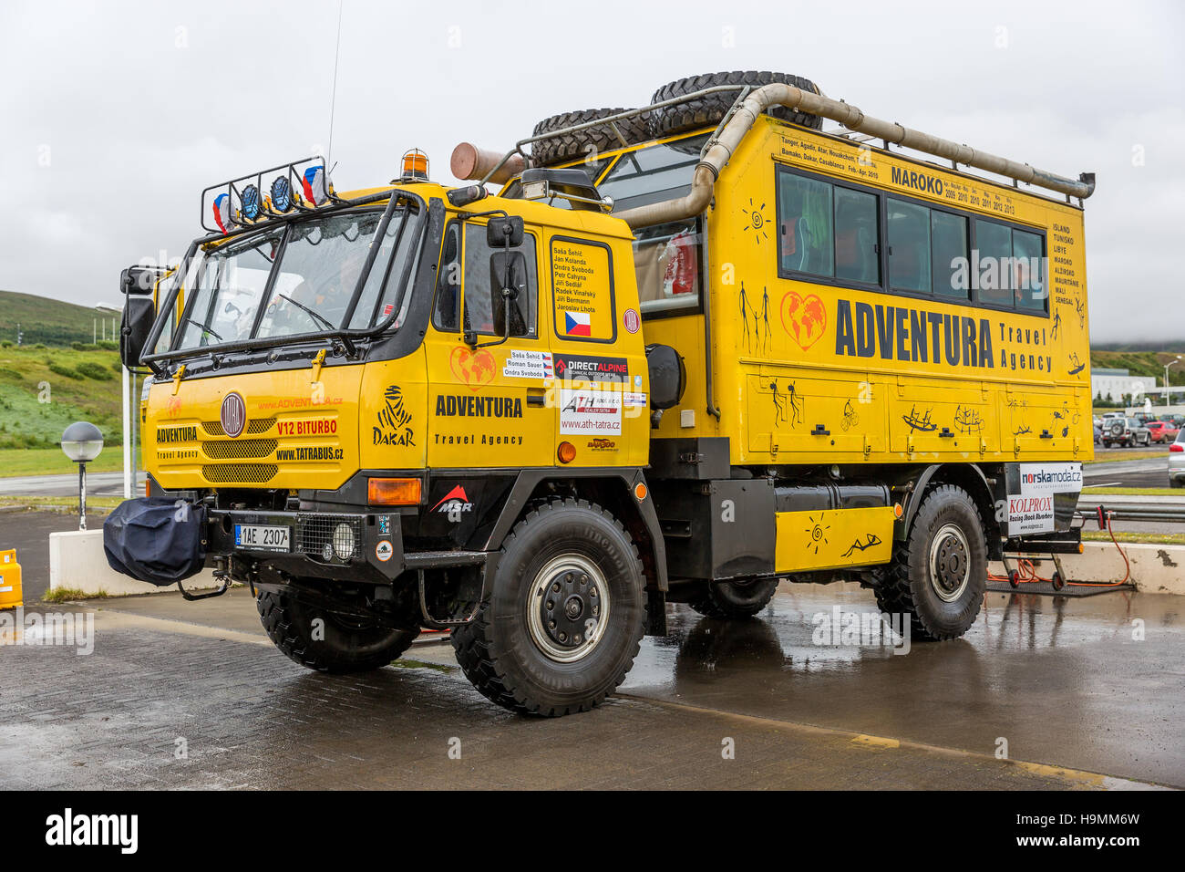 Bus, camion Tatra touristiques, ex-rally dakar camion, Adventura, agence de voyage tchèque pour l'aventure Voyages et vacances Banque D'Images