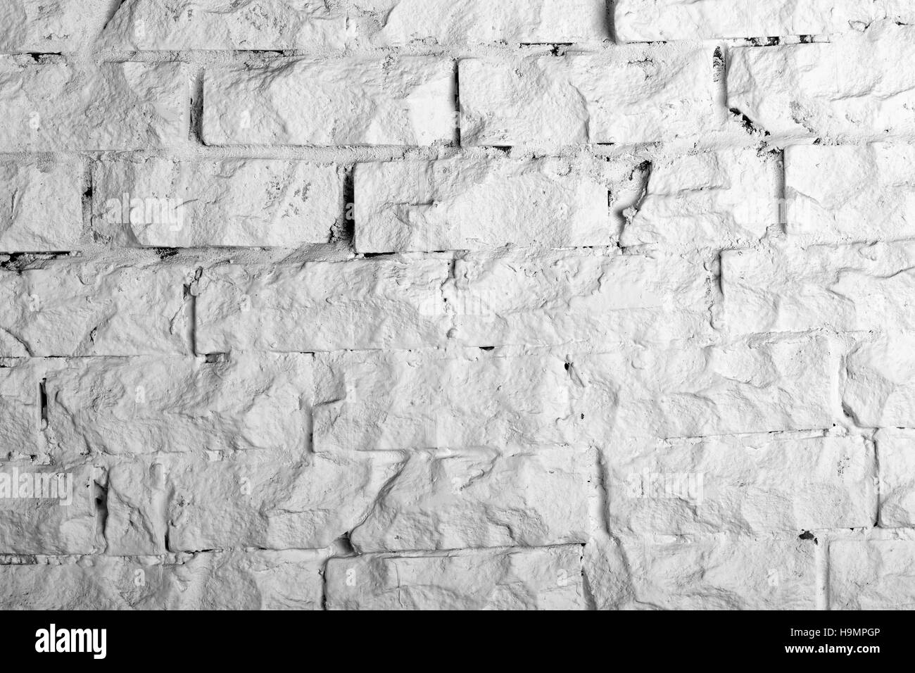 Collecte de fonds - mur de briques peint blanc texture closeup Banque D'Images