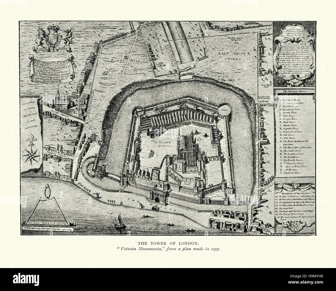 Map of london 16th century Banque de photographies et d’images à haute ...