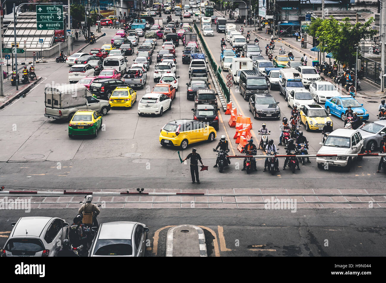 L'heure de pointe à Bangkok Banque D'Images