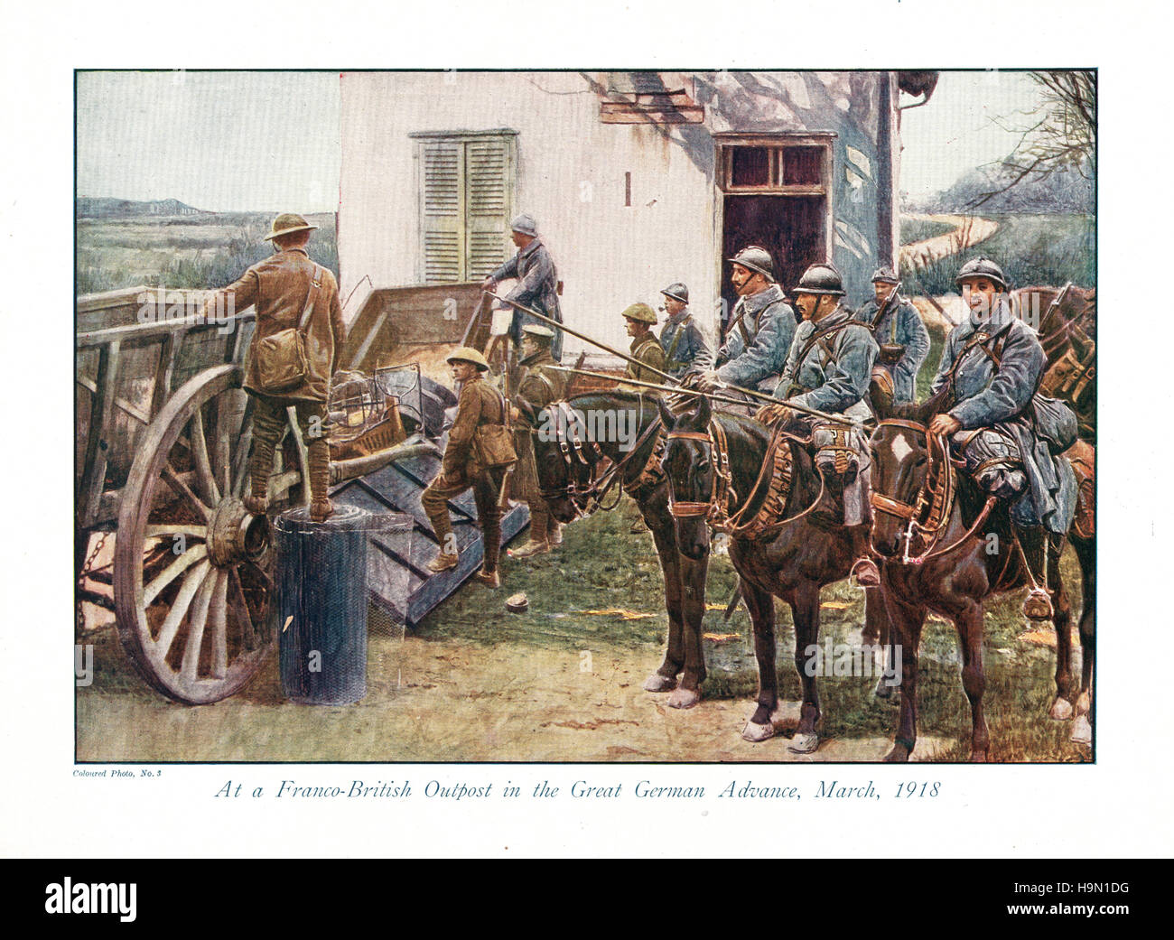 1918 La Grande Guerre Partie 201 soldats français et britanniques sur le front de l'Ouest Banque D'Images
