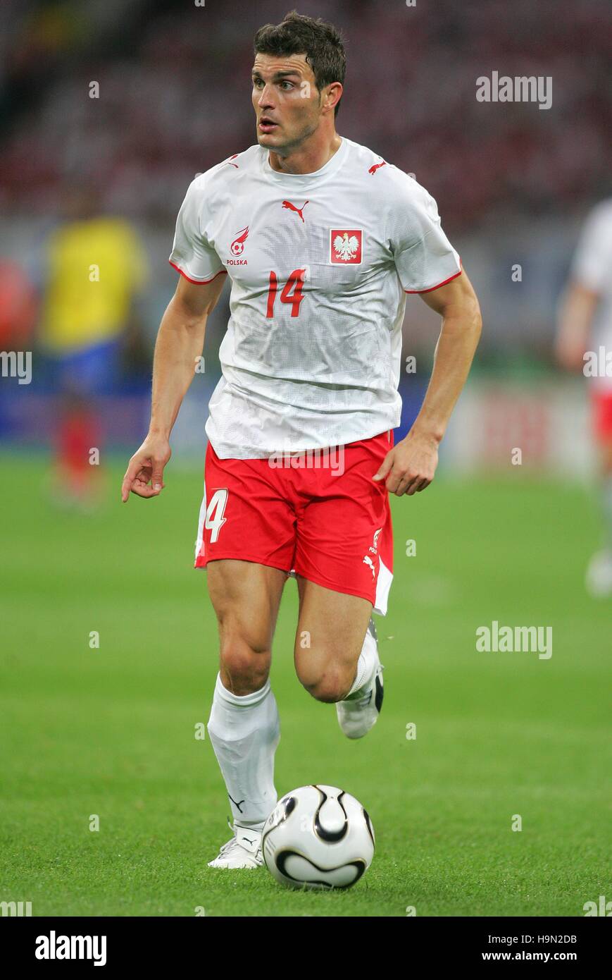 MICHAL ZEWLAKOW POLOGNE & le RSC Anderlecht GELSENKIRCHEN ALLEMAGNE COUPE DU MONDE 09 Juin 2006 Banque D'Images