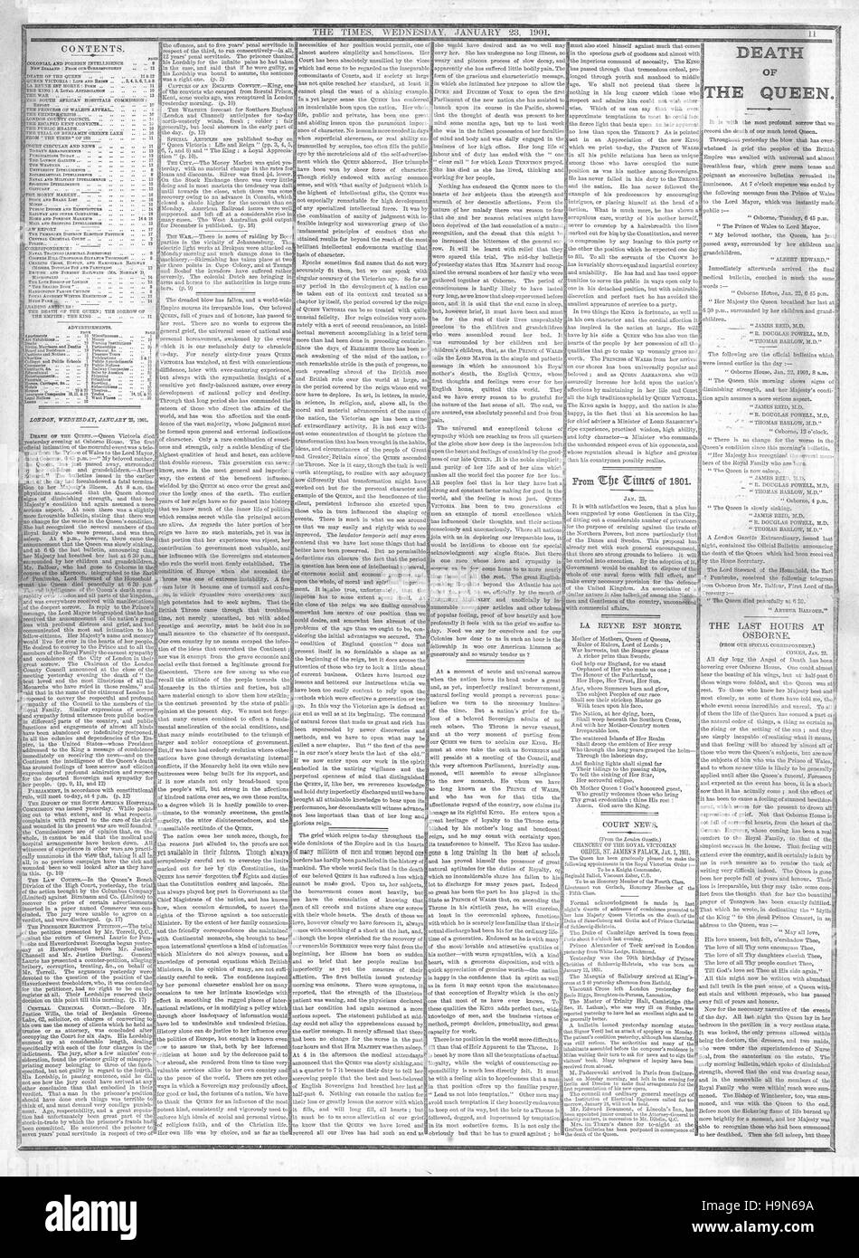 1901 fois la page 11 décès de la reine Victoria Banque D'Images