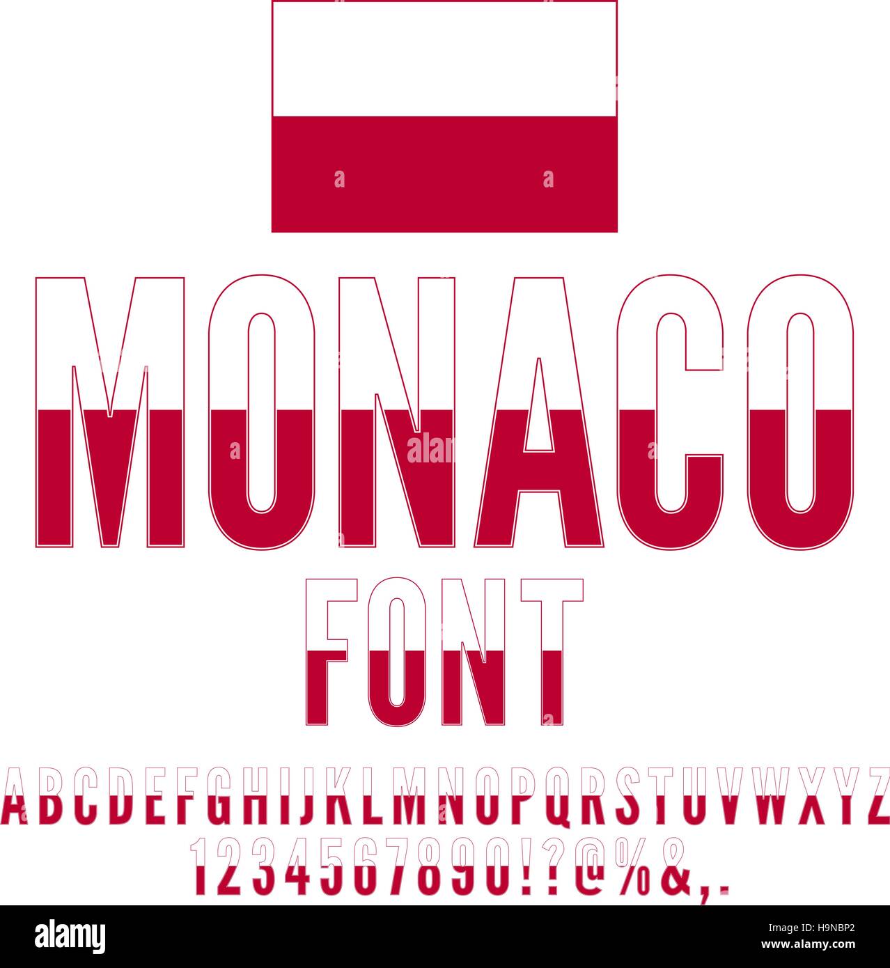 Monaco Flag Font Illustration de Vecteur