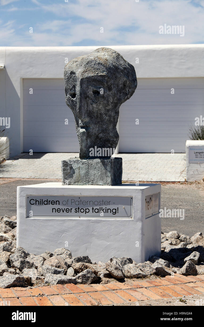Le cri par Herman van Nazareth sculpture au village de pêcheurs de Paternoster en Afrique du Sud Banque D'Images