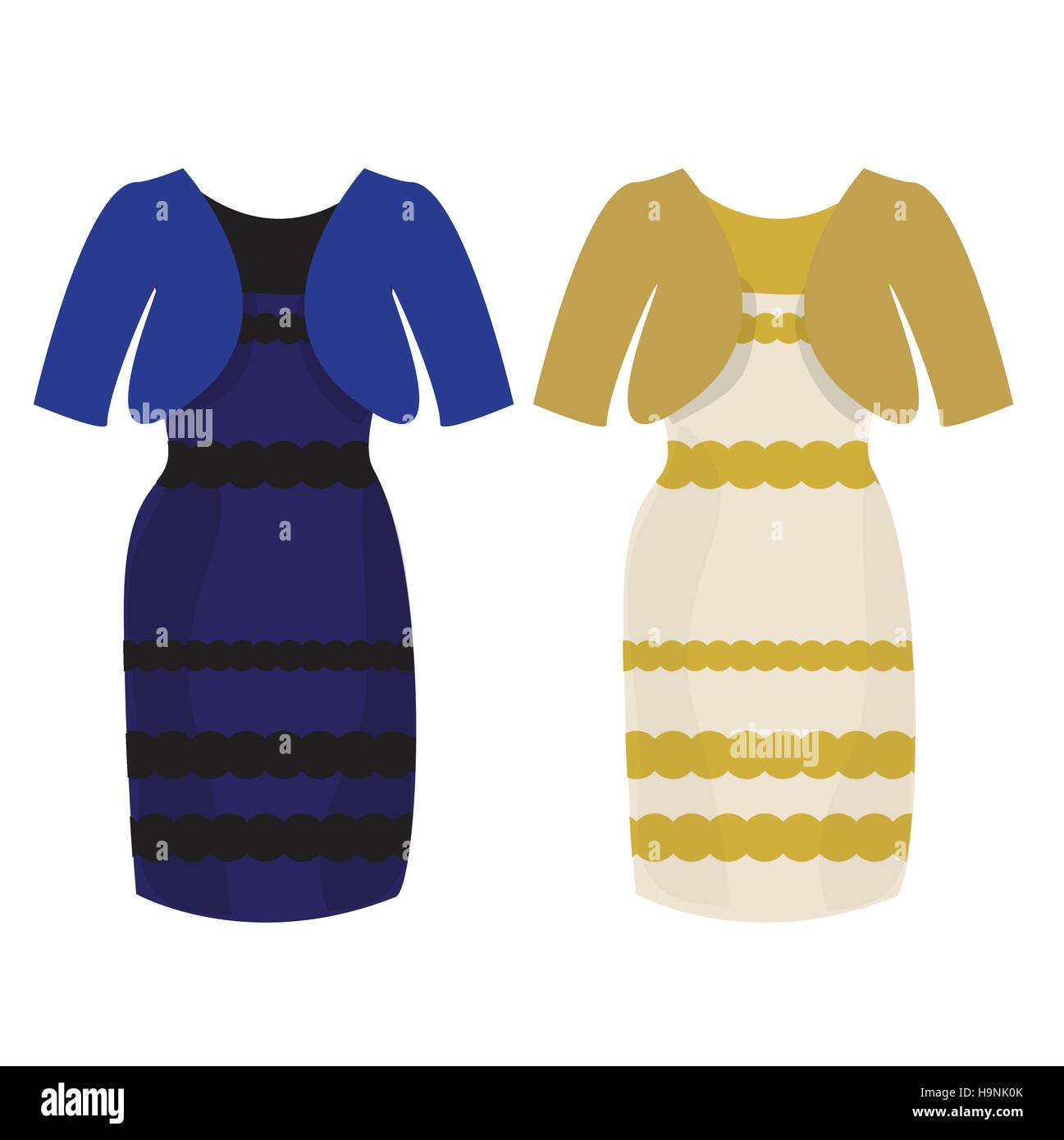 Puzzle populaires de quelle couleur de robe blanche et or ou noir et bleu  Image Vectorielle Stock - Alamy