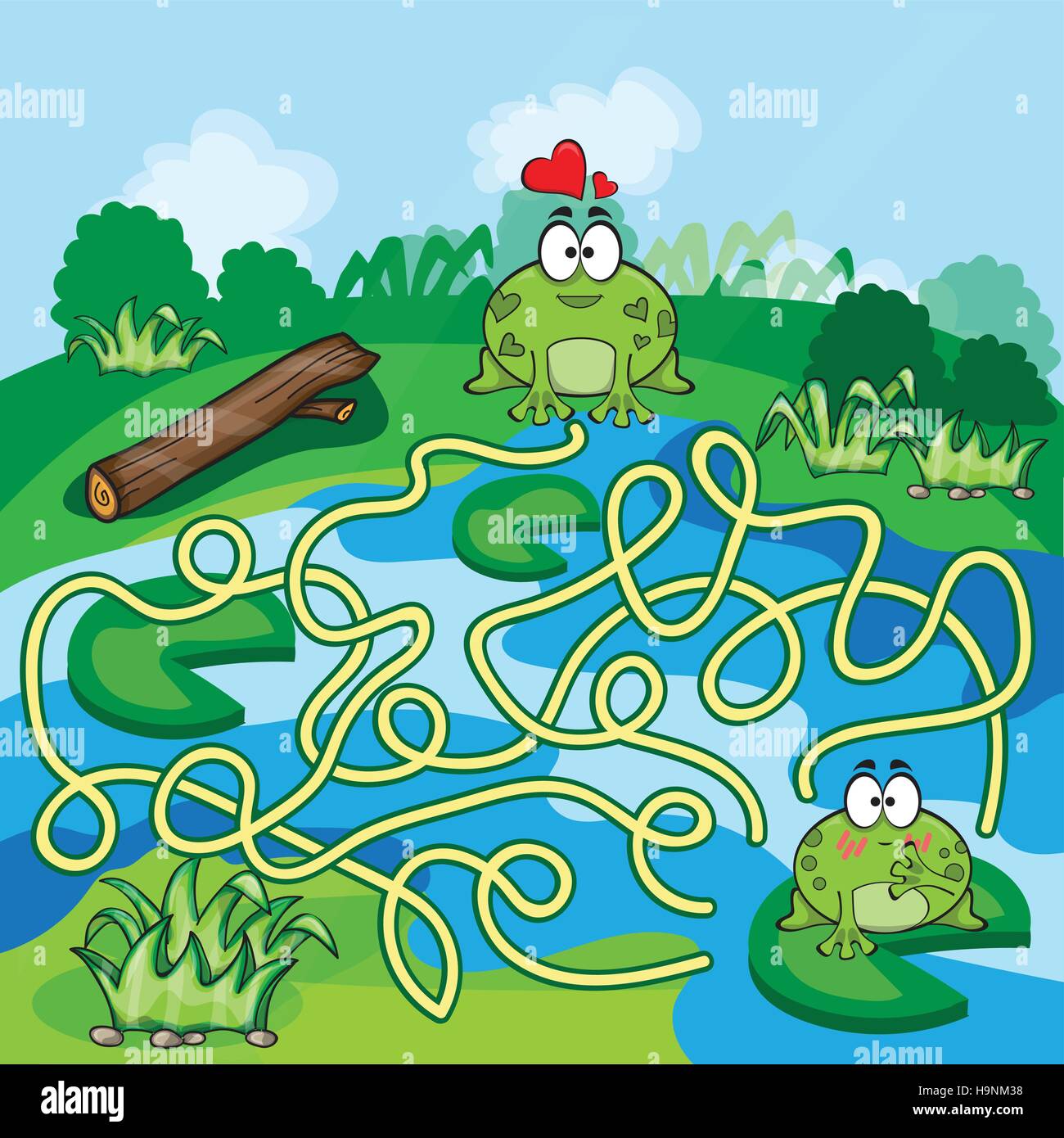 Jeu de labyrinthe grenouilles aide la grenouille à trouver son chemin — free download