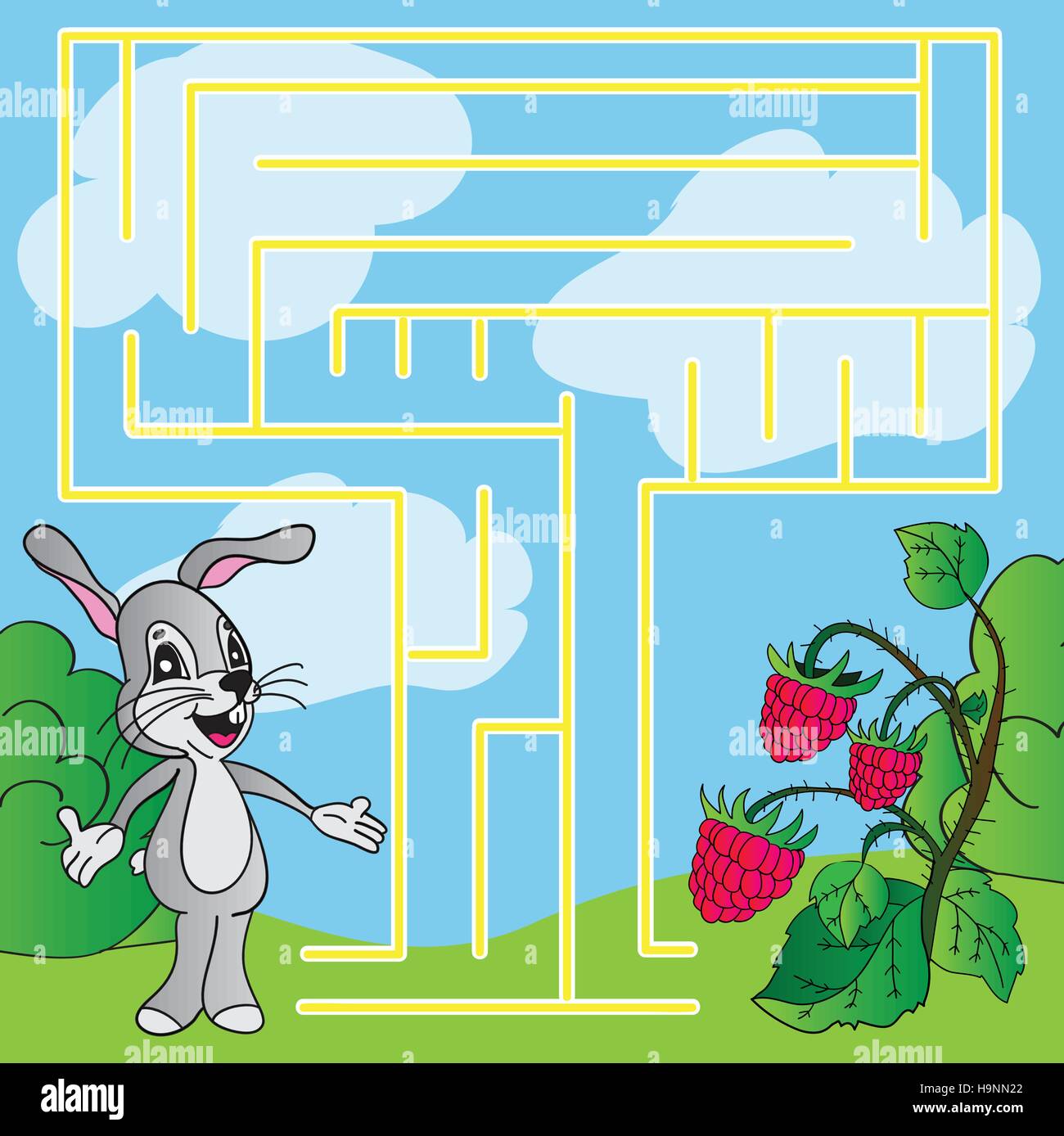 Puzzle pour enfants - lumineux - labyrinthe simple vector illustration Illustration de Vecteur