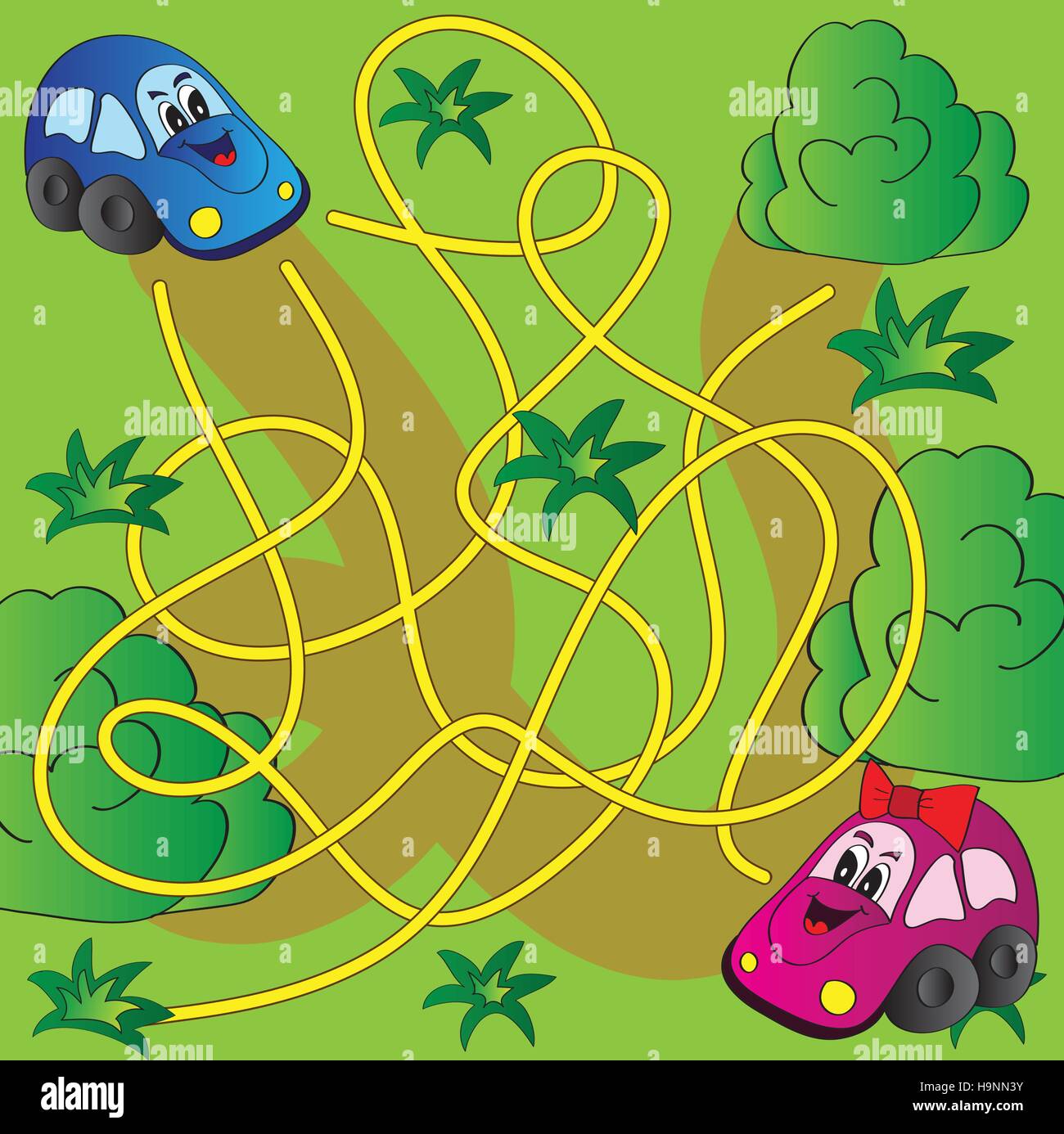 Puzzle pour enfants - lumineux - labyrinthe simple vector illustration Illustration de Vecteur