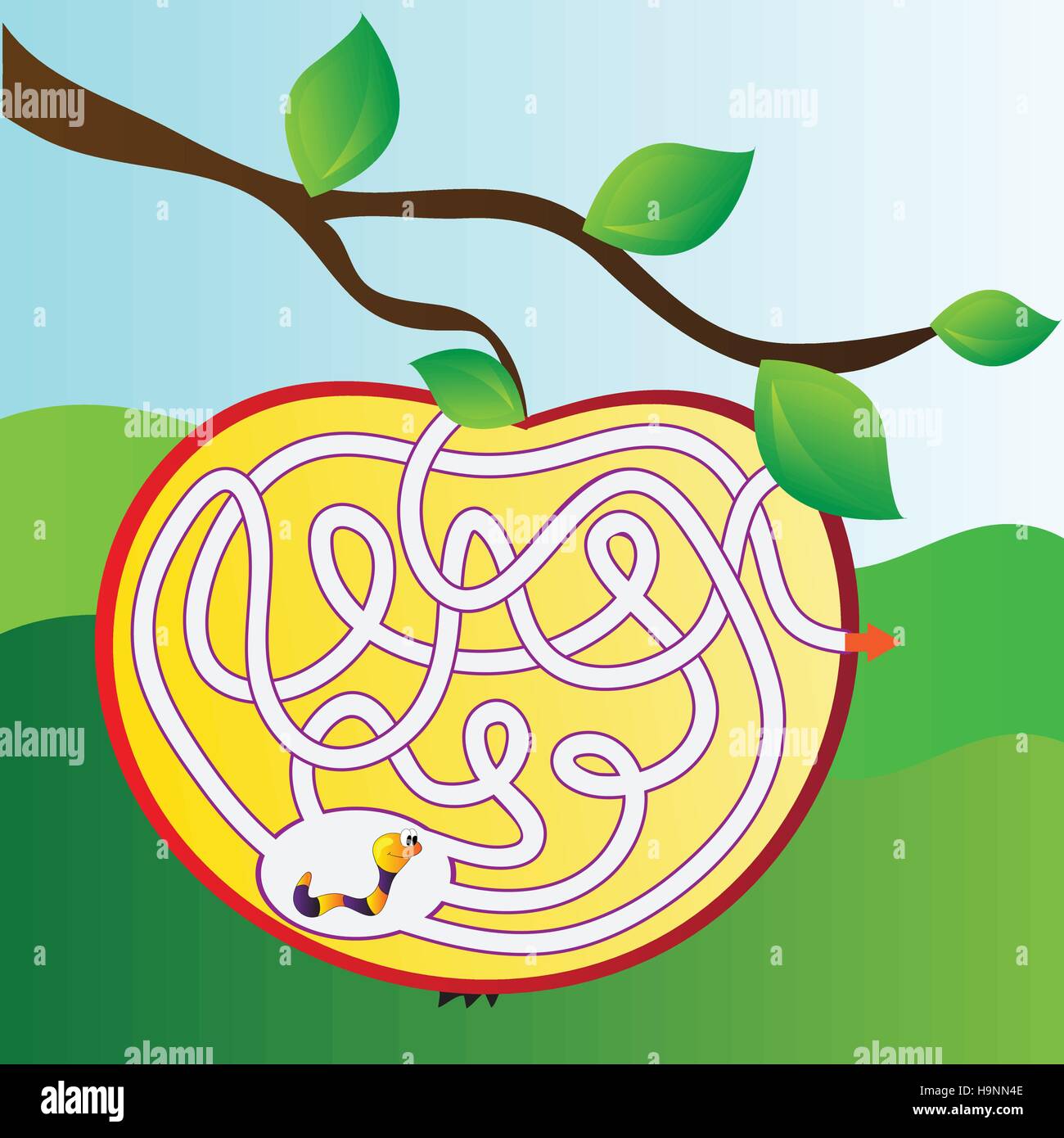 Puzzle pour enfants - lumineux - labyrinthe simple vector illustration Illustration de Vecteur