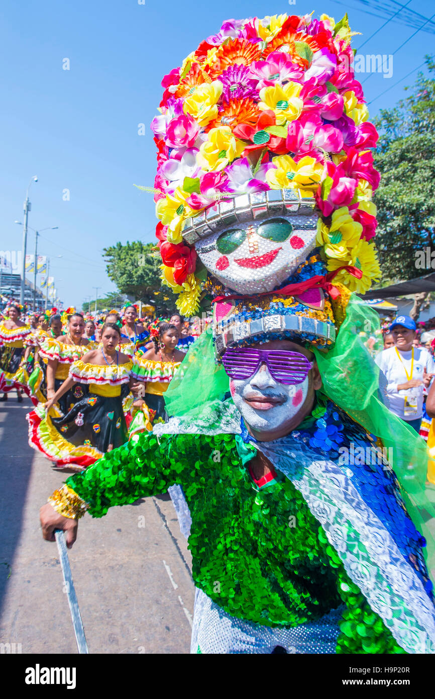 Les participants au carnaval de Barranquilla à Bogota Colombie , Carnaval de Barranquilla est l'un des plus grands Carnaval dans le monde Banque D'Images