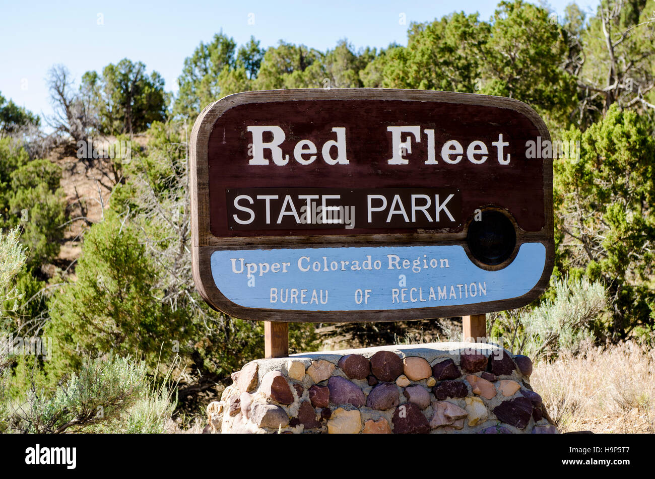 Parc d'état de la flotte rouge, Vernal, Utah, USA. Banque D'Images