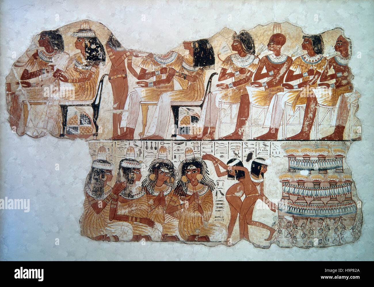 Banquet en Égypte à partir de la tombe de nebamun Banque D'Images