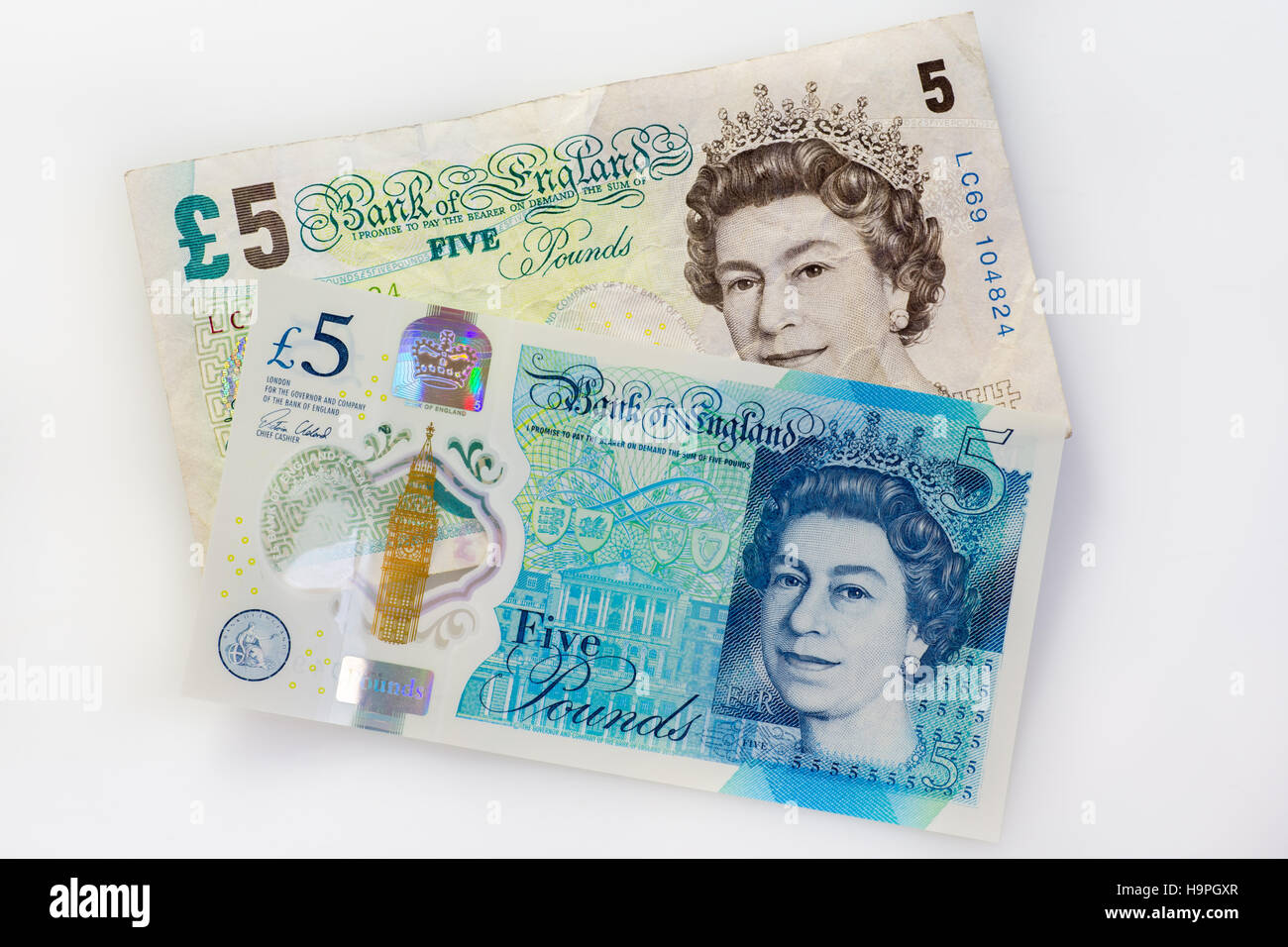 Nouveau 2016 cinq Britanniques livre et vieux papier note accompagnée Banque D'Images