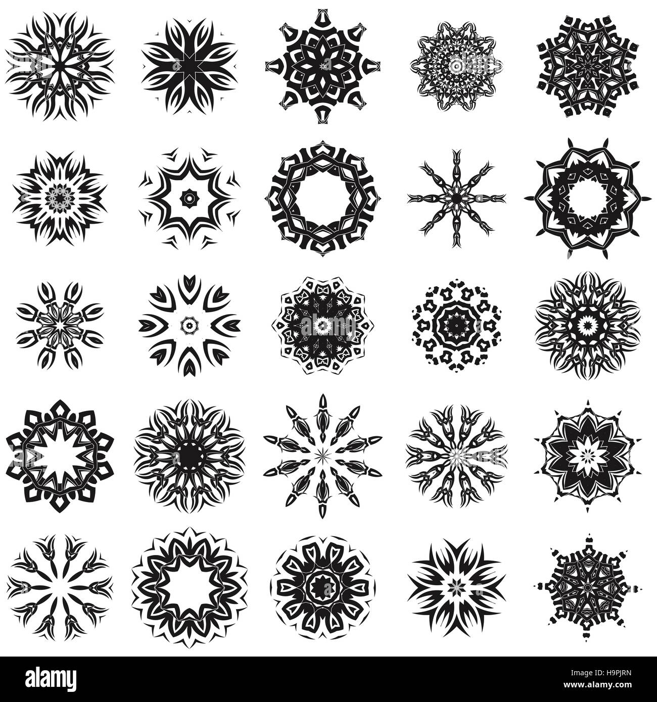 Ensemble de rosettes Tribal Tattoo Design Illustration de Vecteur