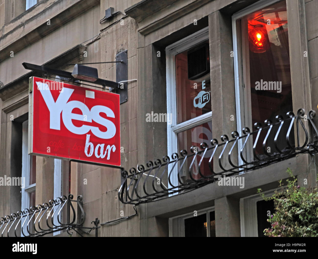 Indy écossais Oui Bar, Glasgow, Écosse, Royaume-Uni - voter oui à un référendum au Royaume-Uni 2e Banque D'Images