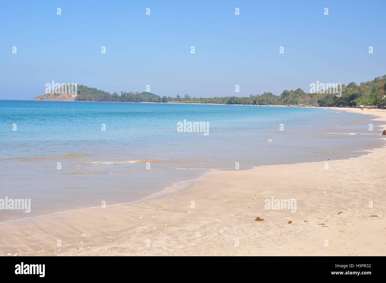 Belle plage de Ngapali dans le golfe du Bengale, le Myanmar Banque D'Images