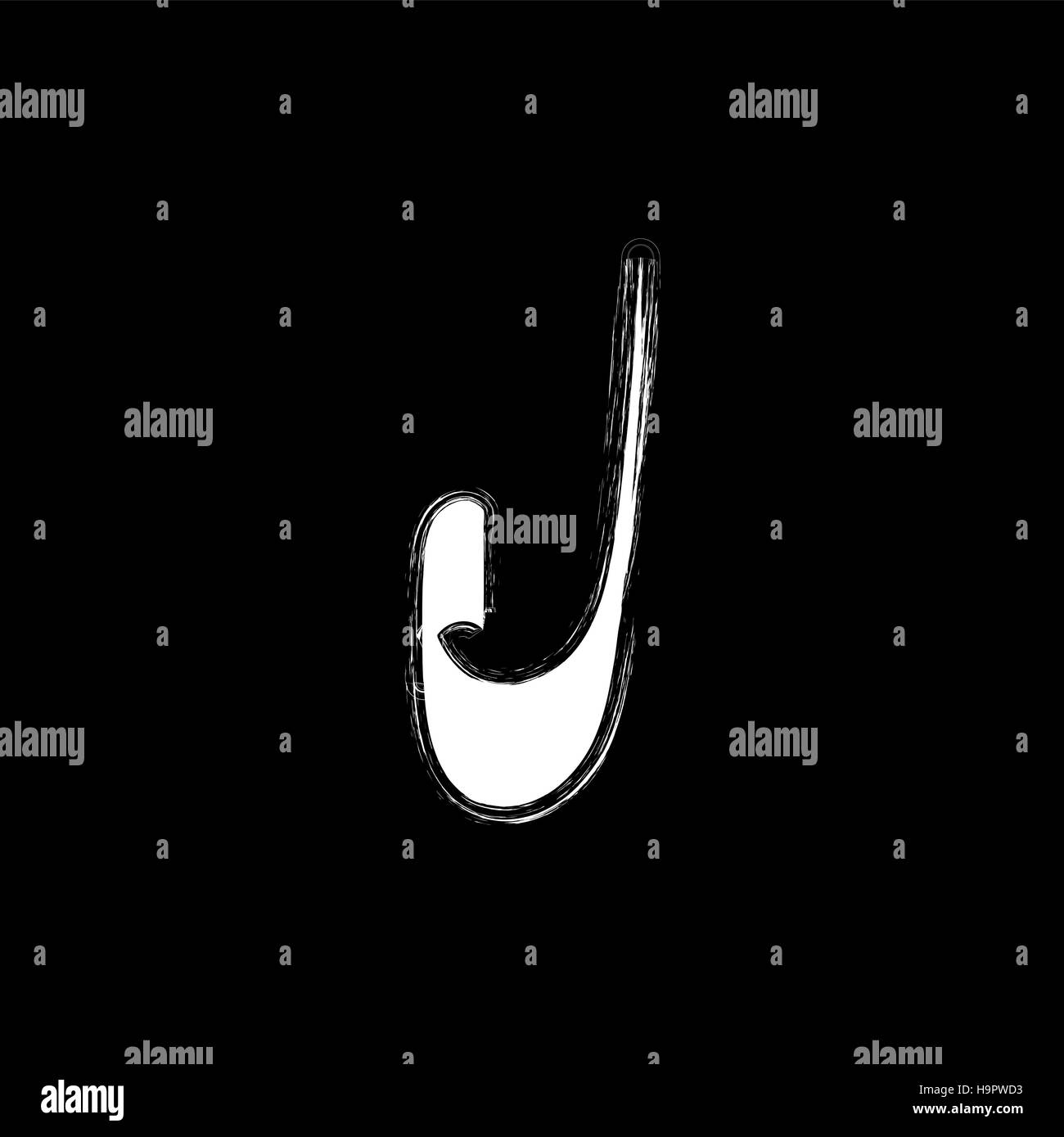 L'icône de police graffiti isolés. Grunge style lettre j blanc sur fond noir. Le hip-hop underground symbole de calligraphie. Signe de l'élément de l'alphabet latin. Vec Illustration de Vecteur