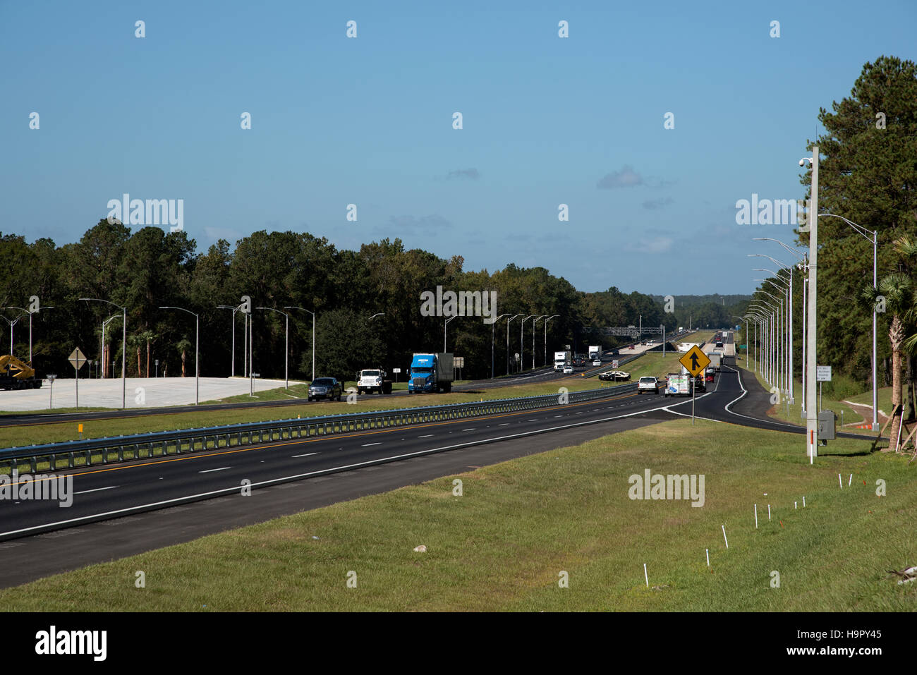 L'autoroute Interstate 10 à Tallahassee Floride USA - Interstate highway vue d'un arrêt de repos à l'ouest de l'établissement Banque D'Images
