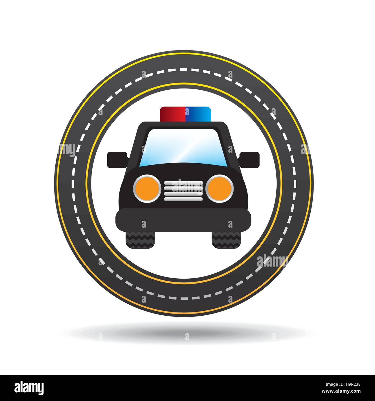 Voiture de police/circle road design façon vector illustration eps 10 Illustration de Vecteur
