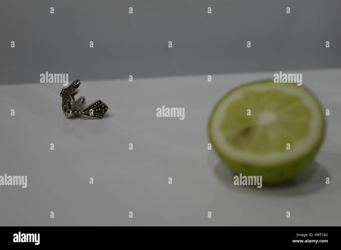 Boucles d'argent et de citron Banque D'Images