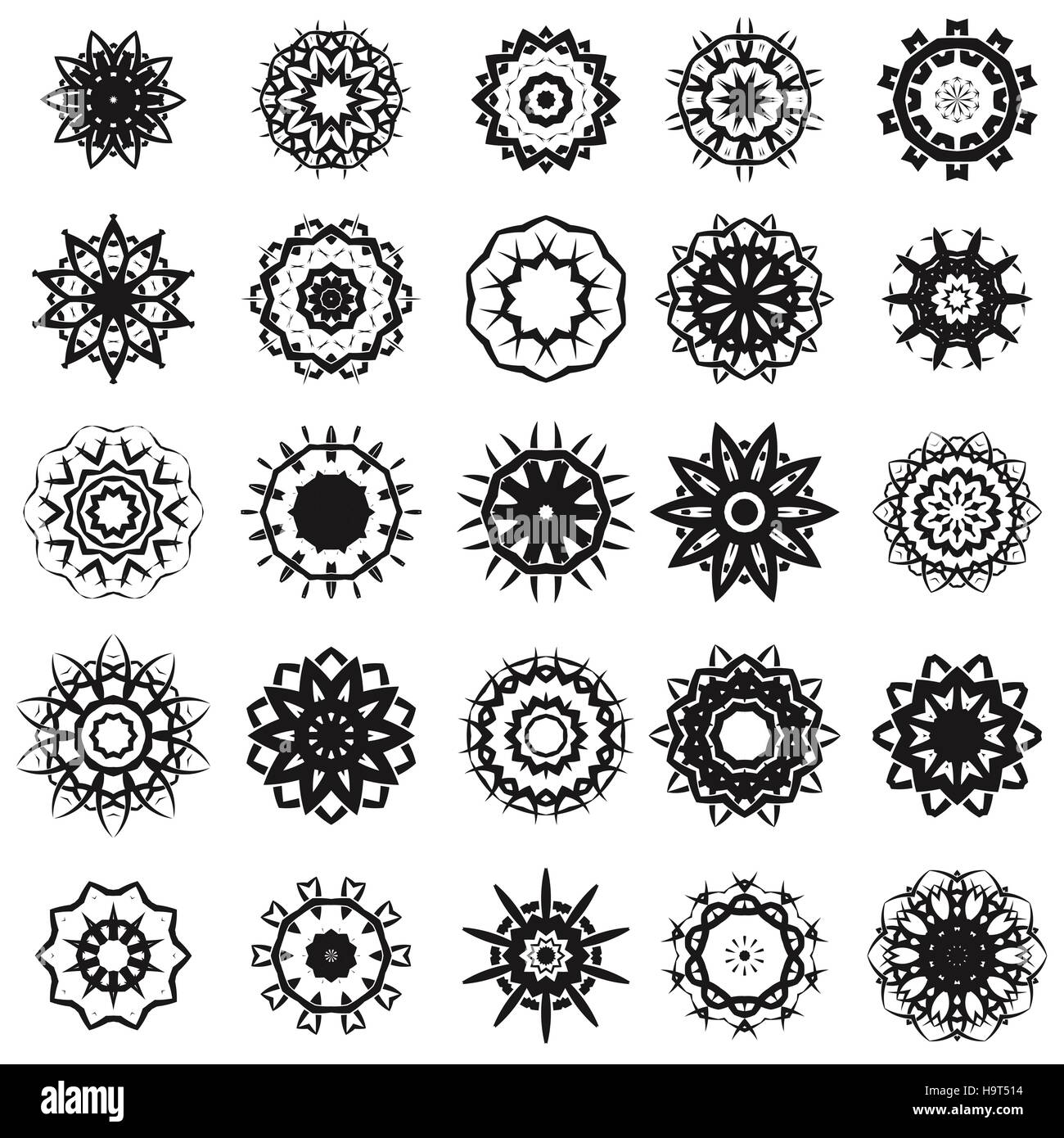 Ensemble de rosettes Tribal Tattoo Design Illustration de Vecteur