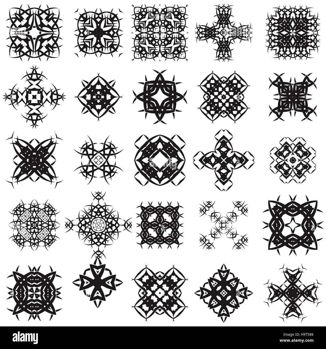 Ensemble de rosettes Tribal Tattoo Design Illustration de Vecteur